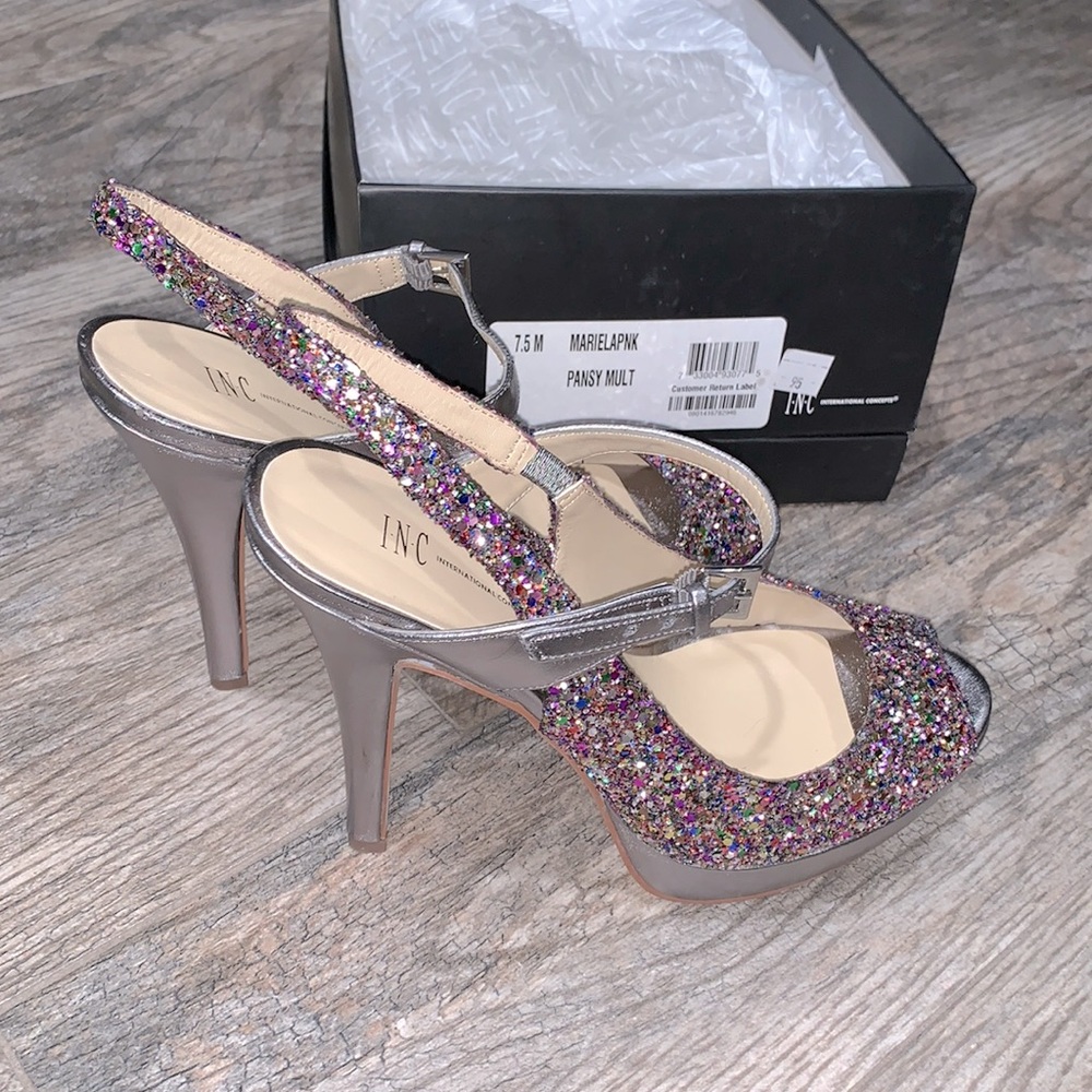 INC Sparkle Pumps. Never Worn. Size 7.5, Pink Multi